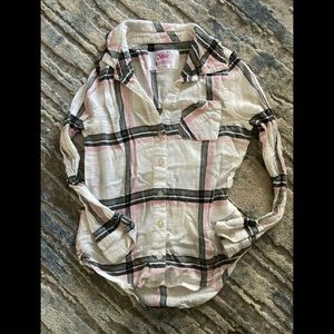 Girls Justice brand long sleeve flannel light weight shirt